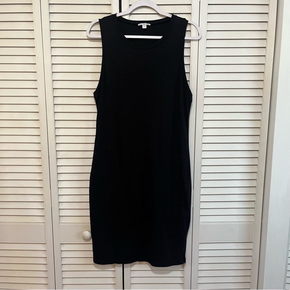 Standard James Perse Tank Dress Black Size 3 Large Fitted Knee Length New